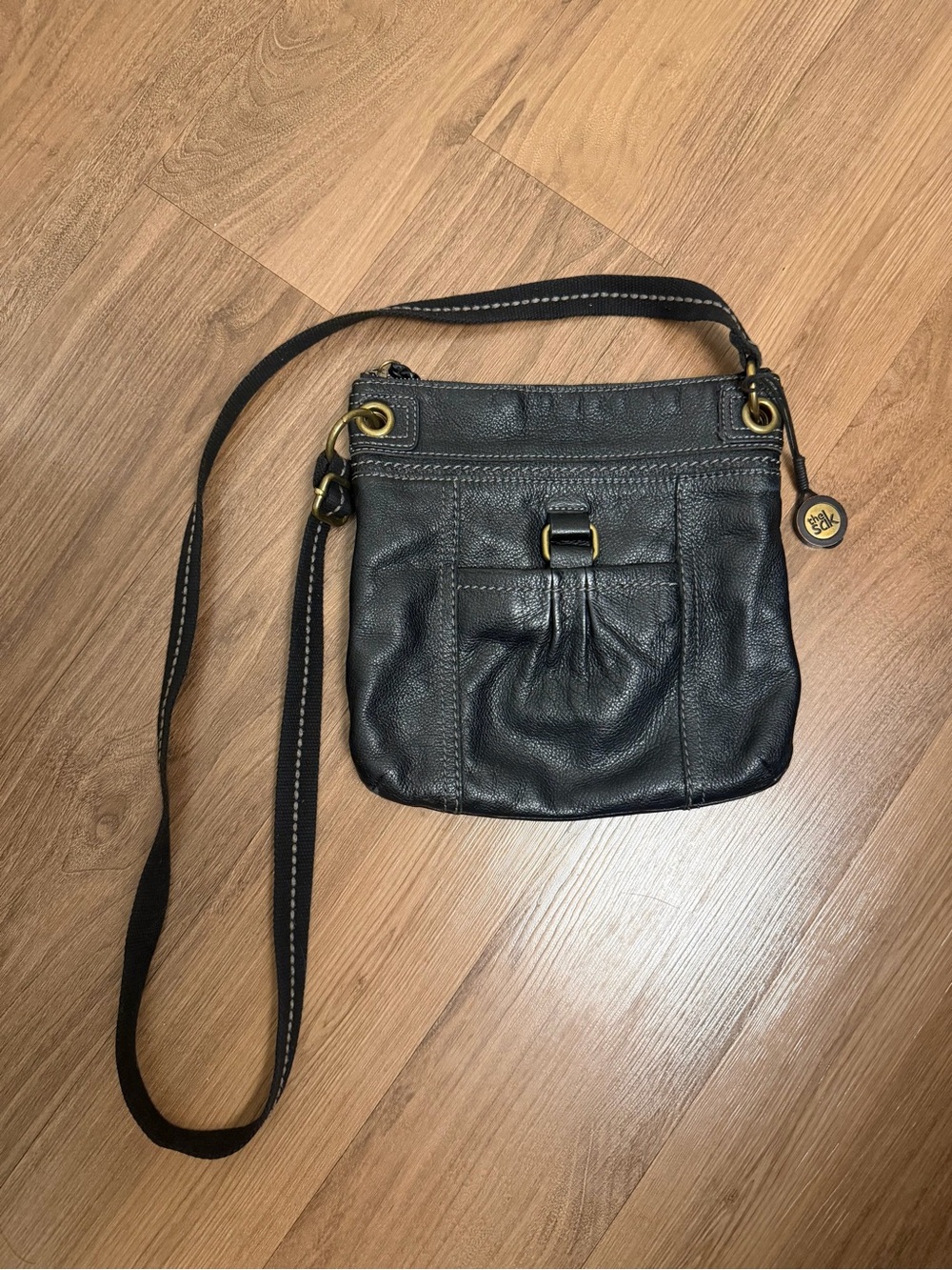 The Sak Black Pebbled Leather Crossbody Bag